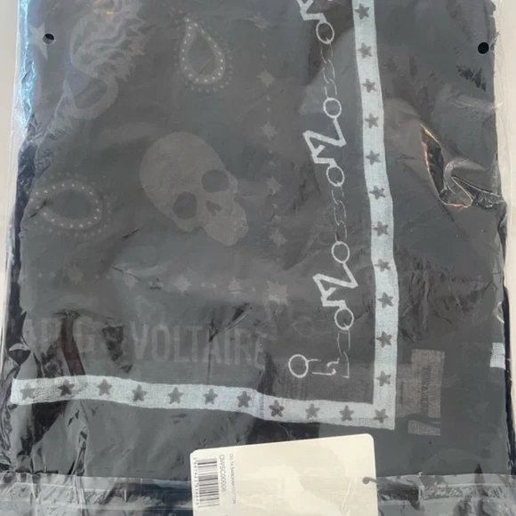 Zadig & Voltaire Delta Bandana Scarf in Black - NEW WITH TAGS - Picture 4 of 5